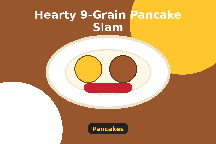 Hearty 9-Grain Pancake Slam menu guide image